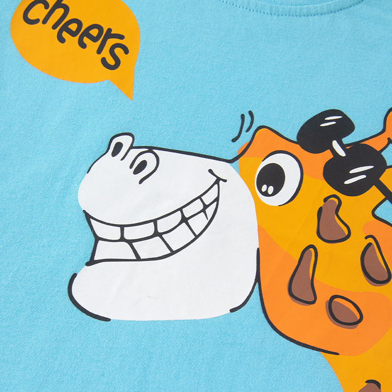 Ropa infantil transfronteriza camiseta de mangas cortas para niños verano nueva ropa de bebé dibujos animados camisas de animales al por mayor una venta a consignación