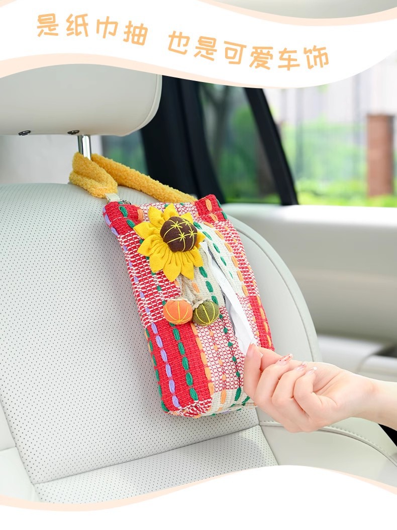 Fabric Creative Car Tissue Box Advanced Sense Car Hanging Car Paper Box Car Paper Box Car Paper Box Hanging Bag Goddess