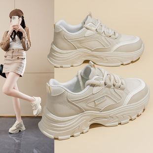2025 Spring Women's Shoes New Breathable Mesh Shoes Women's Korean-style All-match Thick-soled sneaker Casual Trendy Shoes for Torre