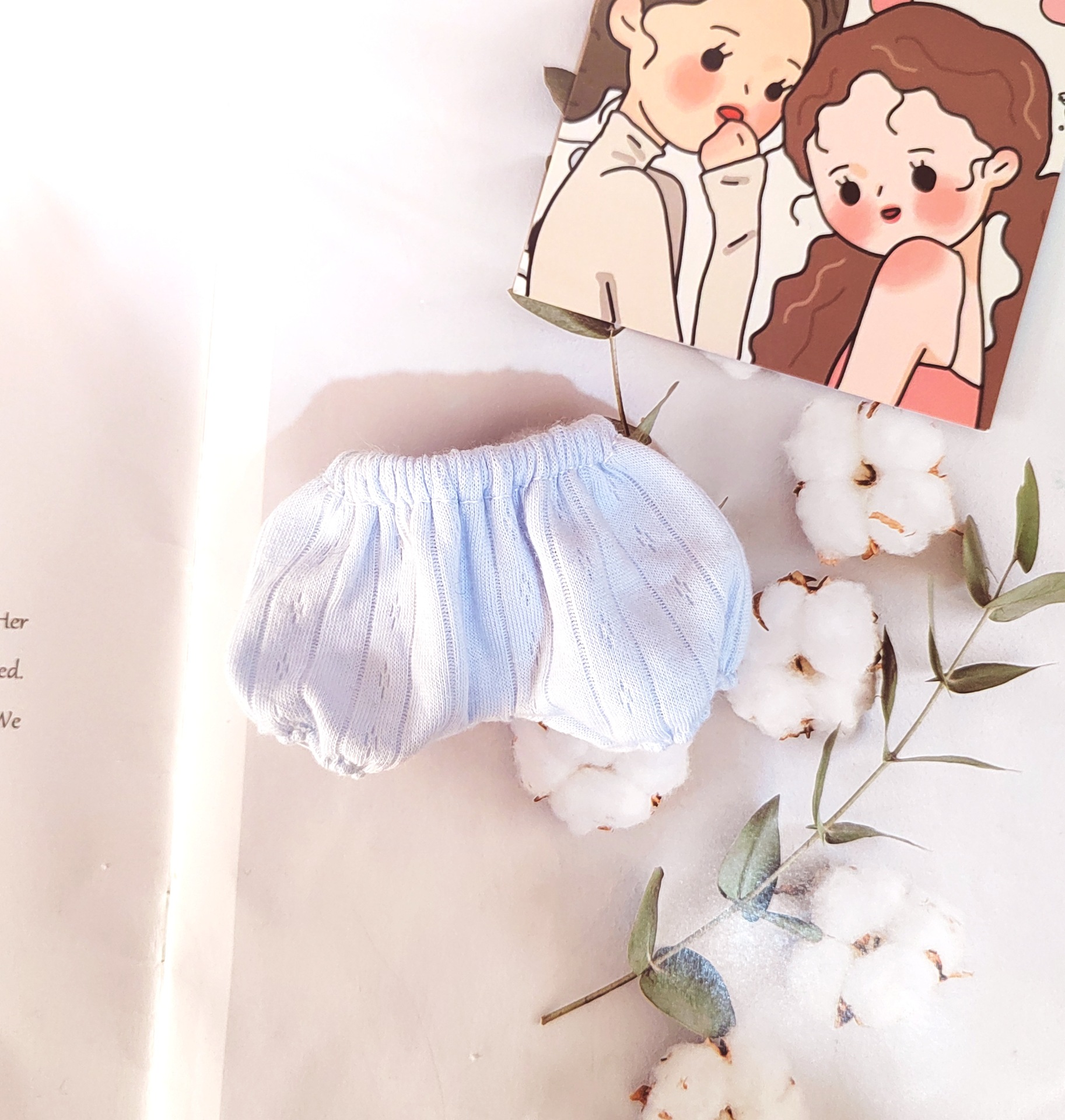 20cm ropa de bebé algodón capa de aire ropa interior pantalones jacquard algodón muñeca pantalones cortos ropa de vestir