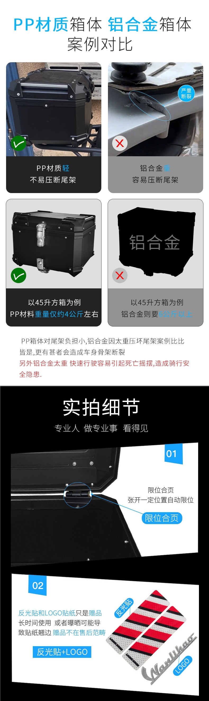 Wanlihao E550 E570 Motorcycle Tail Box Scooter Rear Trunk Universal Storage Box for Niu Electric Vehicles