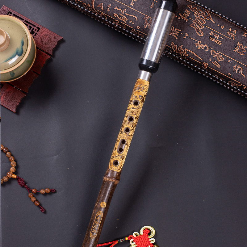 Vertical que sopla Bawu Bambú Púrpura desmontable de bambú púrpura talla Dragón Bawu G tono/F C tono/B tono Un Tono de aprendizaje Bawu