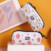 Cartoon fruit capacious pencil case with zipper suitable for men and women, storage bag