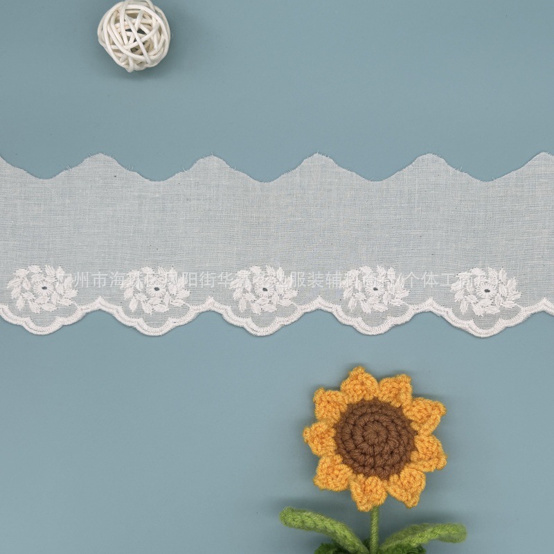 蕾丝花边 7.5厘米棉布稻穗刺绣花边辅料diy棉线花边爆款服装装饰