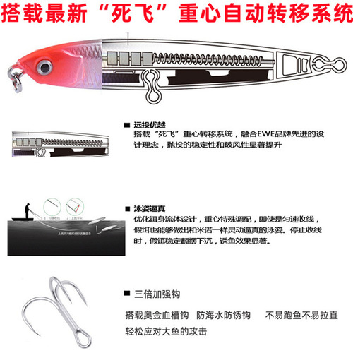 Pool Blade Flying Ghost Second Generation Lua False Bait Submersible Pencil Lua Bait Bionic Hard Bait Fishing Bait Minnow Flying Ghost Wholesale