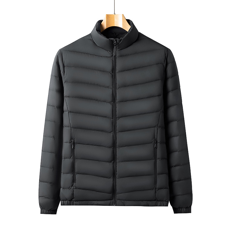 Winter warm casual solid color universal down jacket with zipper