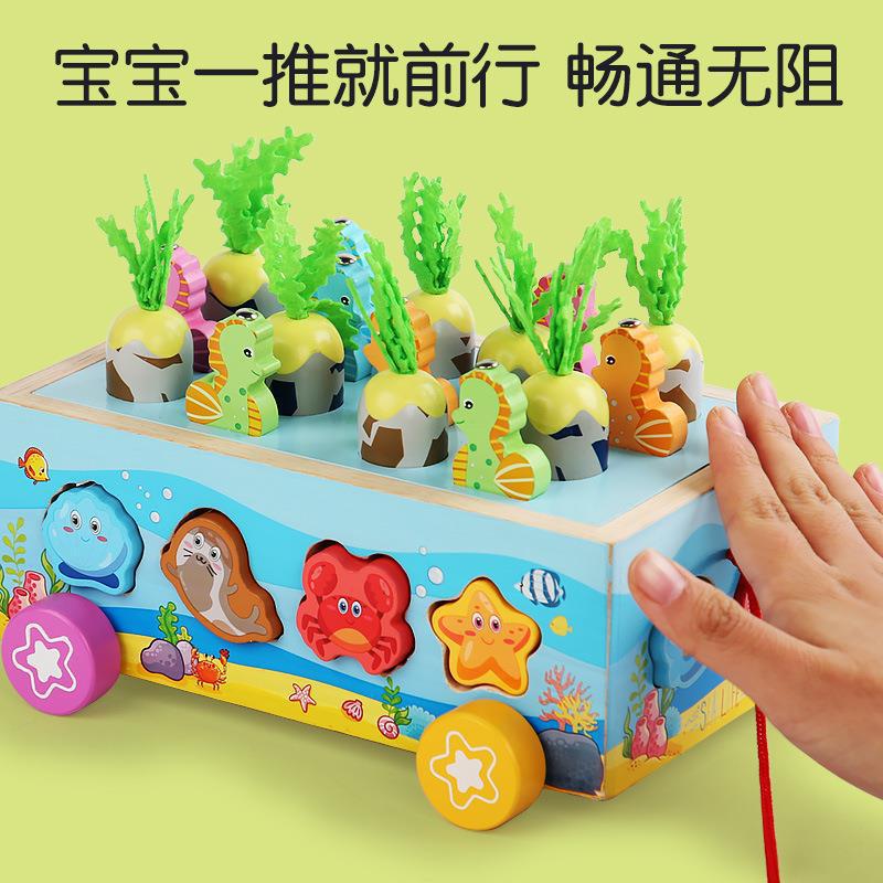 Rompecabezas de madera, bloques de construcción, educación temprana para bebés y niños pequeños, sabiduría, diversión, formas cambiantes, manos, cerebro, juguetes de ensamblaje de rompecabezas de partículas grandes