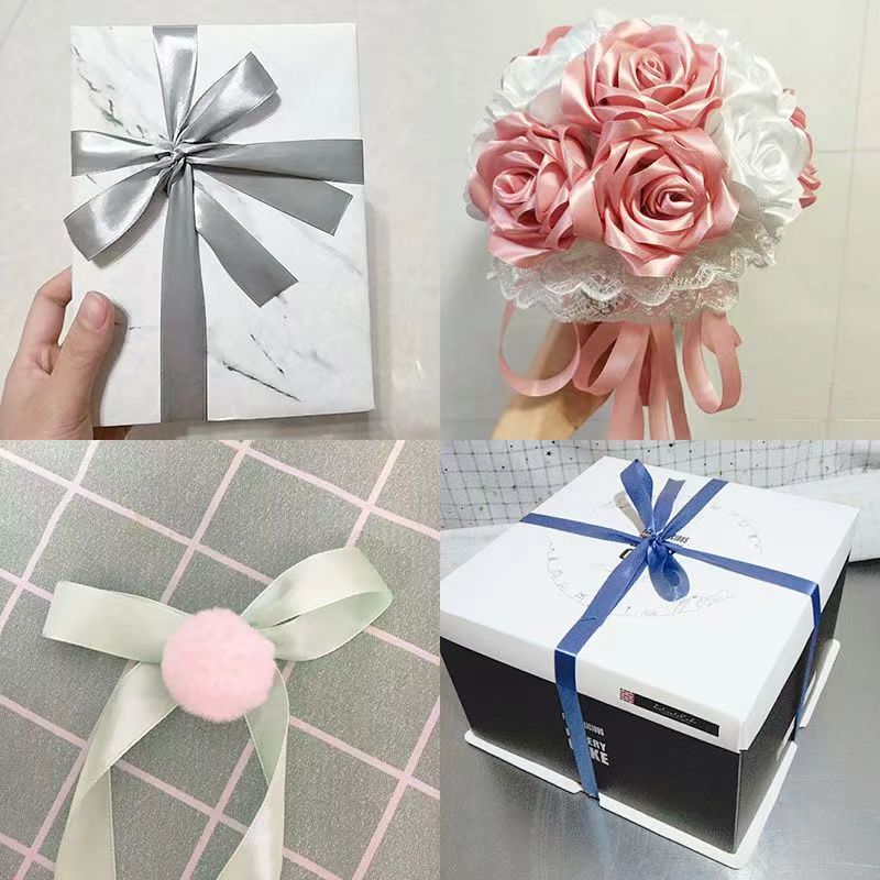 재고 2CM 리본 선물 포장 리본 베이킹 케이크 장식 벨트 꽃 꽃다발 레이스 수제 DIY 리본