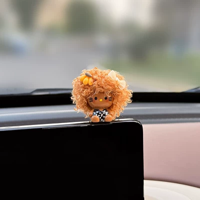 Interior Decorations Cute Female — Car ornaments - seamless-installation-and-free-film-brown-afro-kt