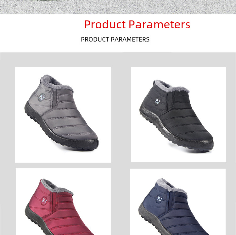 Grandi stivali di cotone, stivali da neve caldi invernali con tomaia in pile impermeabile con parte superiore bassa slip-on Stivaletti da uomo e da donna_voghion.com