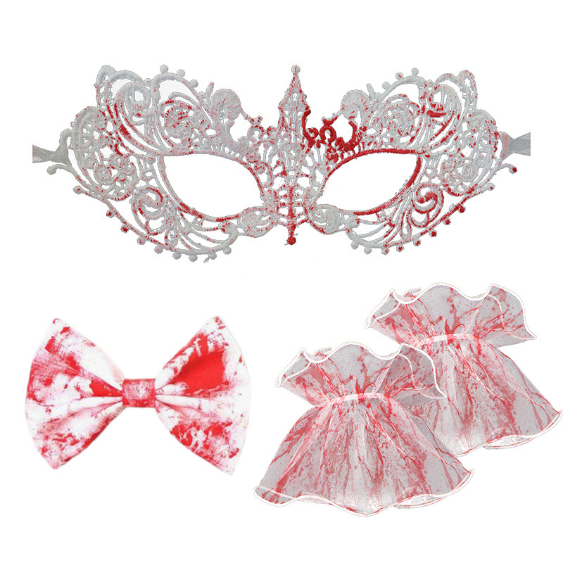 Amazon nuevo Halloween Bloodstain Horror Costume Fantasmas Feast Witch Party Accessories Disfraces de baile de maquillaje