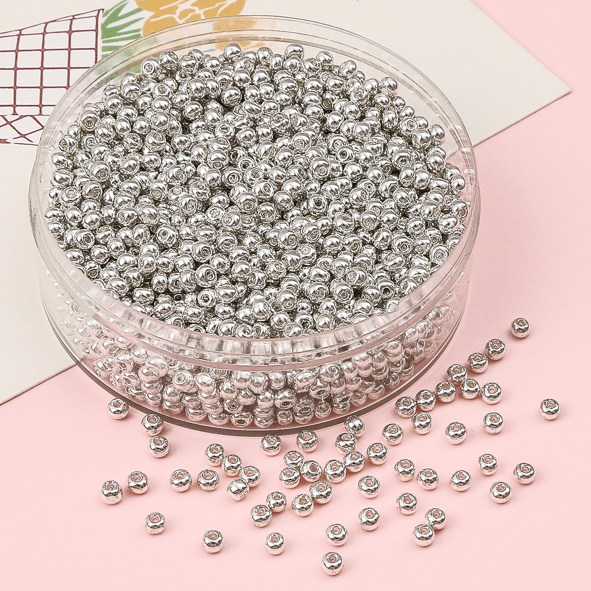1 Set Diameter 3mm Diameter 4mm Hole Under 1mm Glass Solid Color Beads display picture 6