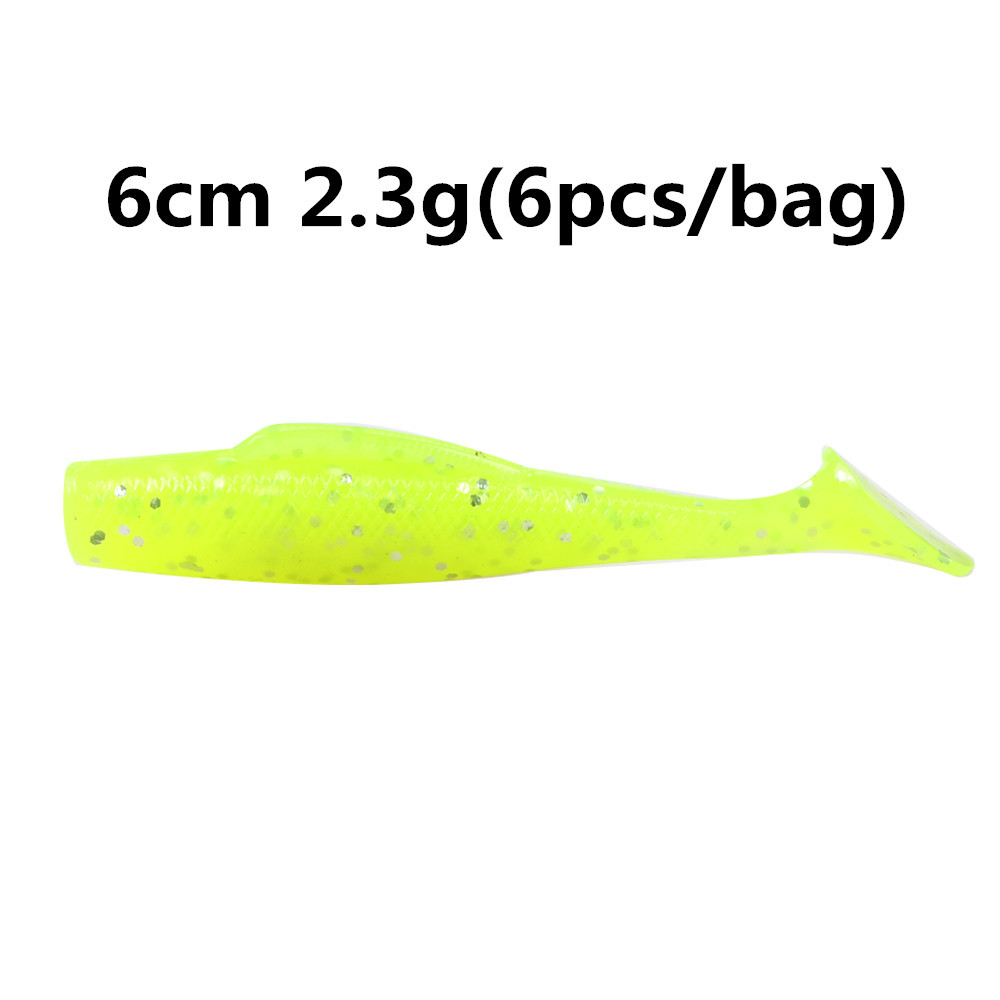TPR cebo suave T cola flotante Luya gusano suave 6 pack MAN6cm8cm 10cm MinnowZ zman cebo suave