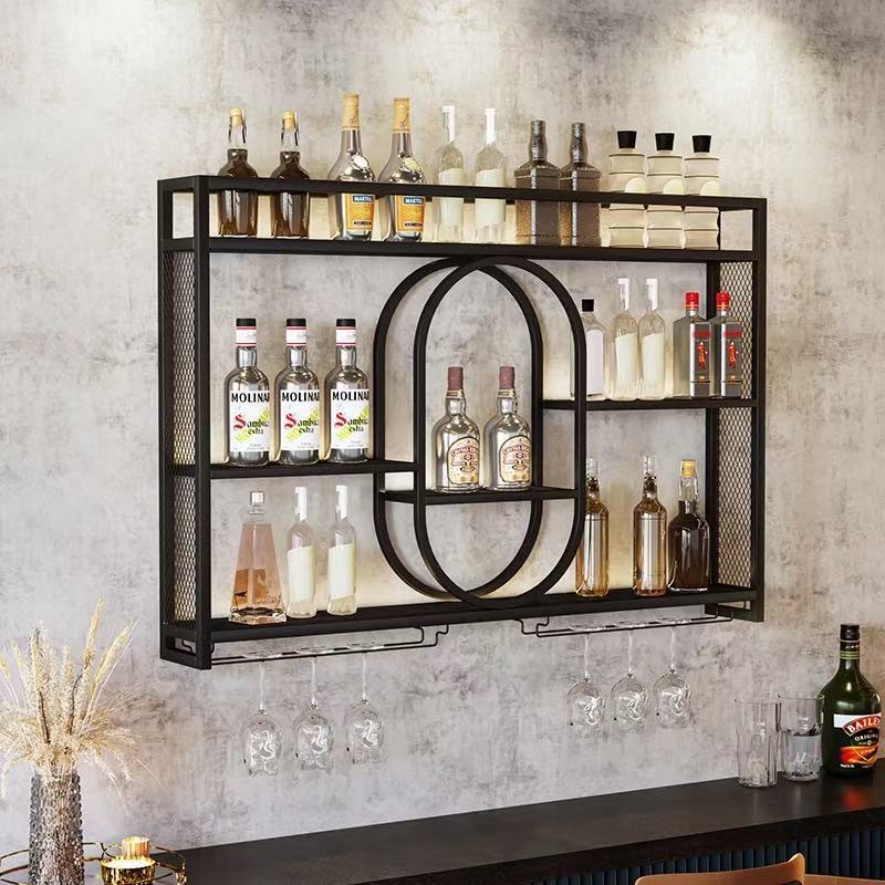 Scandinavian Style Exhibition Hall Wall-Mounted Wine Cabinet Bar Ornaments European Decorative Wine Bottles Wine Props Foreign Wine Creative Home Furnishings
