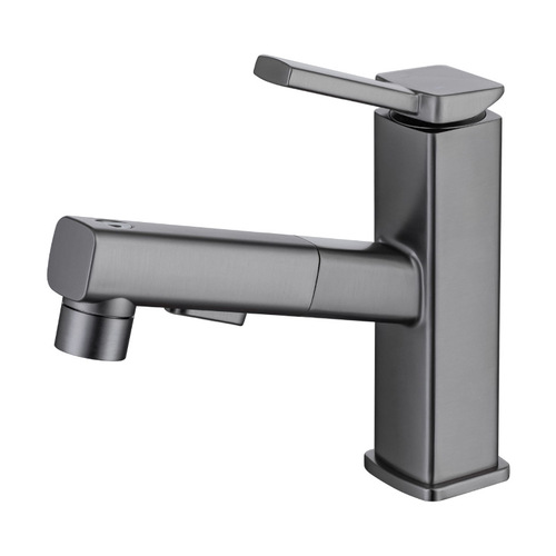 Carefully selected gun gray bathroom washbasin faucet that can be pulled out and rotated to provide water for the bathroom counter basin faucet