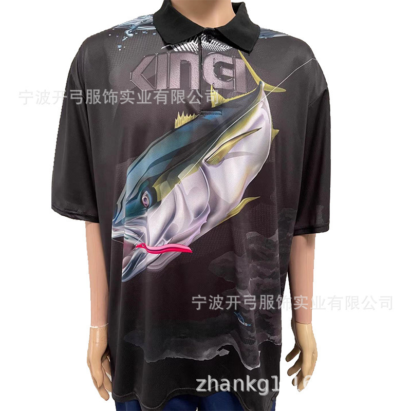 Dri Fit Full Polyester Honeycomb Pique Outdoor Fishing Competition Team Uniform Uv+ Anti-Uv Men's Fishing Shirt