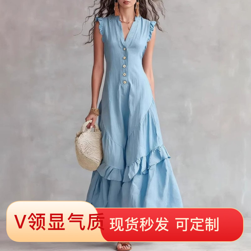 2026 European and American Cross-Border Amazon Independent Site New Summer Elegant Minimalist Women's Sleeveless Dress 2026 European and American Cross-Border Amazon Independent Site New Summer Elegant Minimalist Women's Sleeveless Dress