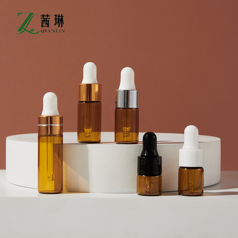 现货1ml小精油瓶2ml玻璃滴管瓶3ml试用装空瓶子5ml精华液小分装瓶
