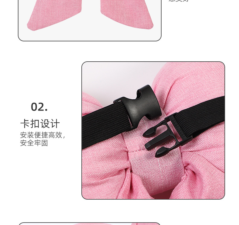 Bow Ribbon Car Headrest Neck Pillow Creative Cotton and Linen Breathable Comfortable Car Headrest Goddess Auto Supplies