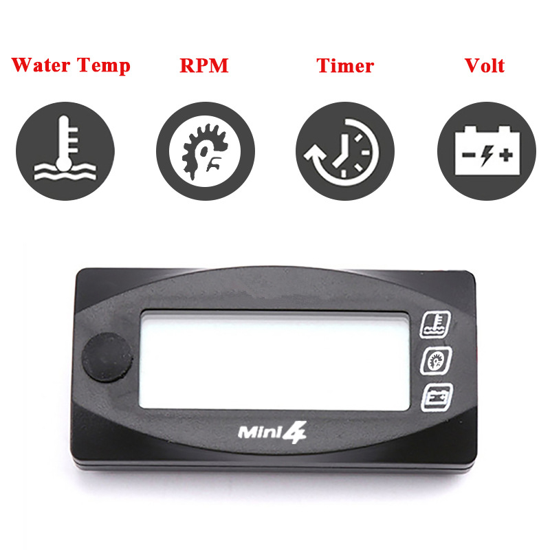 Motorcycle Universal Water Temperature Gauge Koso Four-In-One Oil Temperature and Voltage Meter Thermometer Modified Multi-Function Digital Display