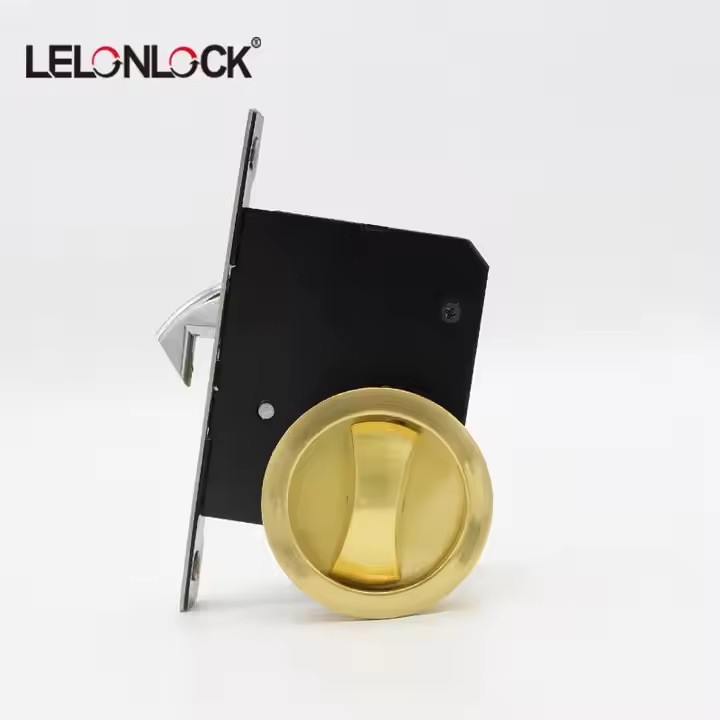 Cerradura de puerta corredera redonda personalizada aleación de zinc puerta corredera de baño cerradura de gancho invisible puerta corredera de madera translacional interior universal cerradura de puerta corredera