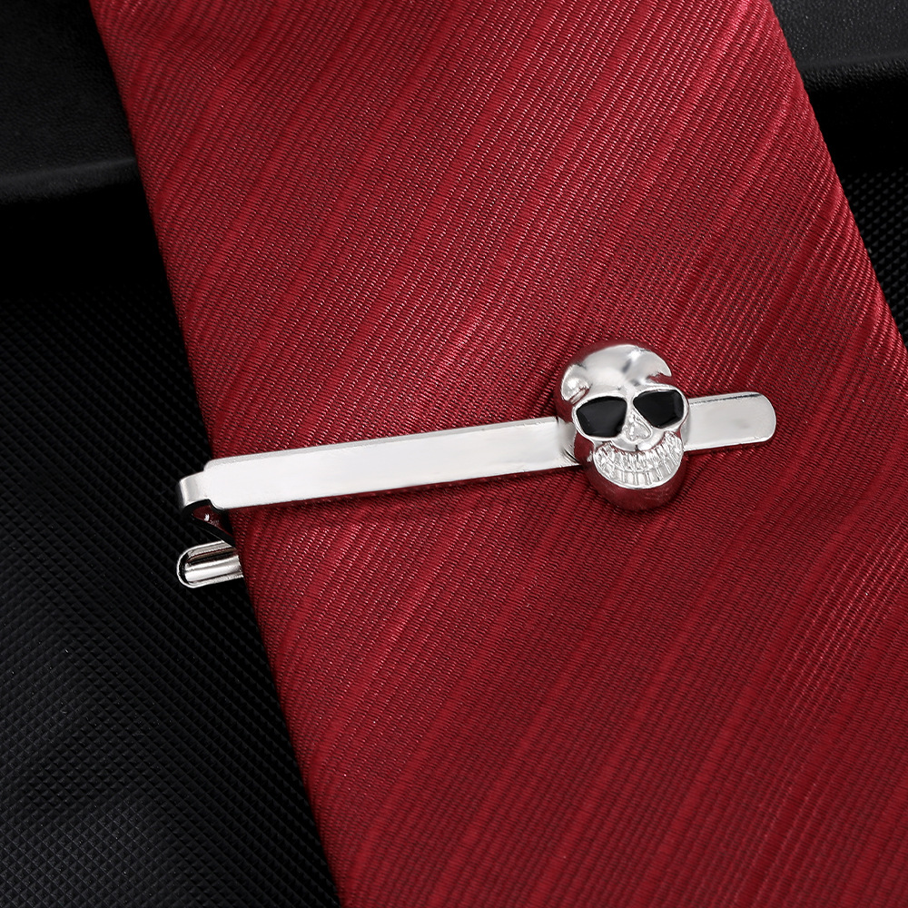 trend skull alloy tie clip creative high end suit shirt versatile accessories manufacturers new products in stock_voghion.com