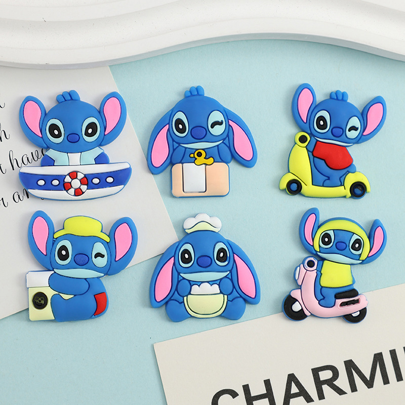 Pvc Blue Stitch Combination Cute Captain Battery Car Decorative Patch DIY Matchinging Accessories Croc Shoe Decoration
