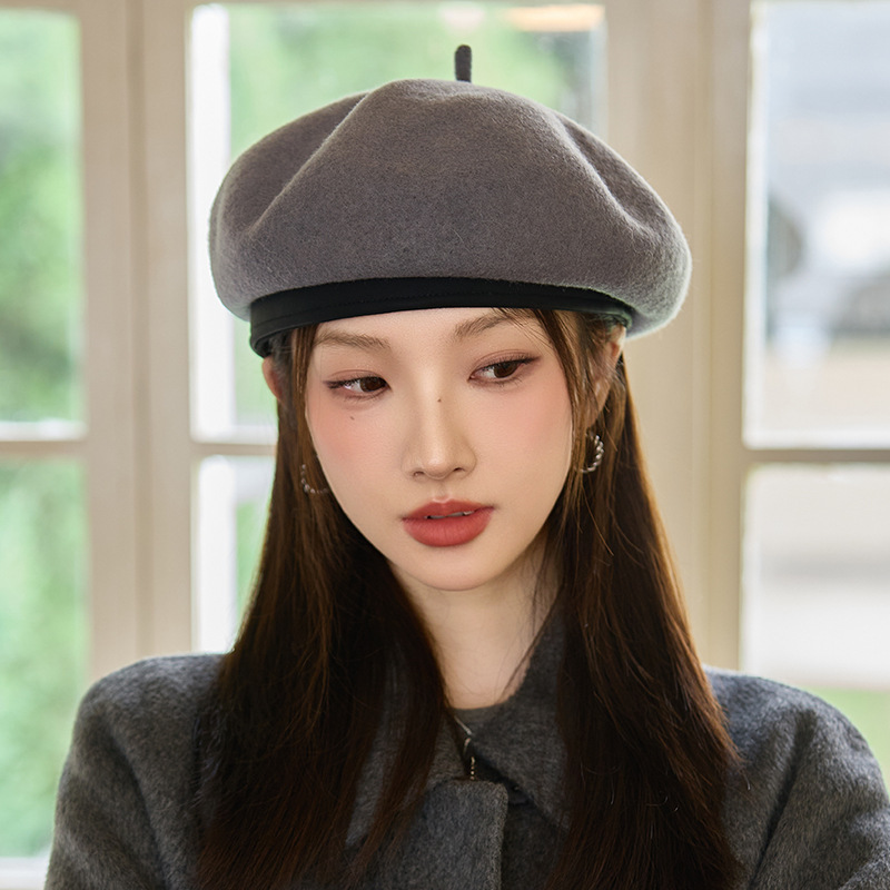 英伦风复古贝雷帽秋冬帽子女保暖文艺画家帽韩版百搭大头围南瓜帽|undefined