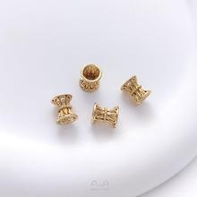 保色14K包金双面花托隔珠配件手工串珠diy手链项链手作首饰品材料