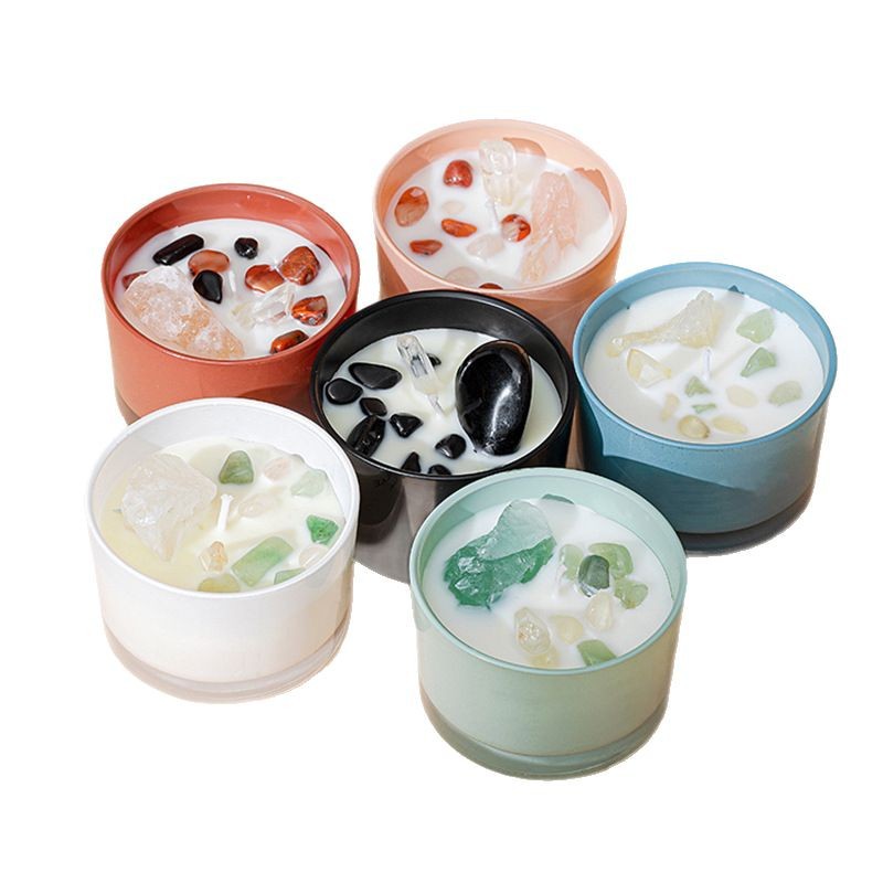 Vaso de cristal de color spot comercio exterior cera de soja vela de incienso vela de incienso de cristal regalo