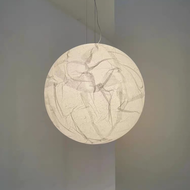 中山灯具月球灯吊灯卧室复式别墅楼梯间设计师餐厅店铺圆球吊线灯|undefined