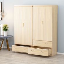 无甲醛全实木衣柜家用卧室2024款双门带抽屉现代简约衣柜儿童衣橱