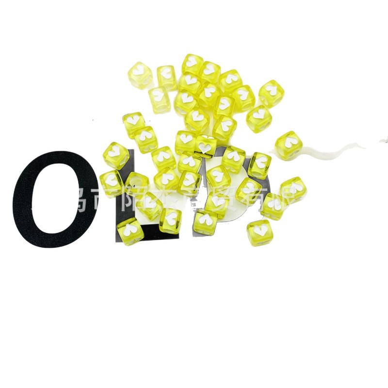 6 ミリメートルアクリル愛の文字と数字ビーズ diy アクセサリースクエアラウンドカラフルな手作りビーズルースビーズ卸売|undefined