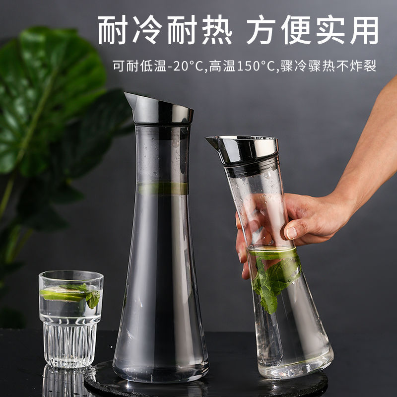 Acrílico hervidor de agua fría de gran capacidad doméstica resistente a altas temperaturas hervidor de agua fría de hotel grueso cerveza jarra jarra de jugo de bebida