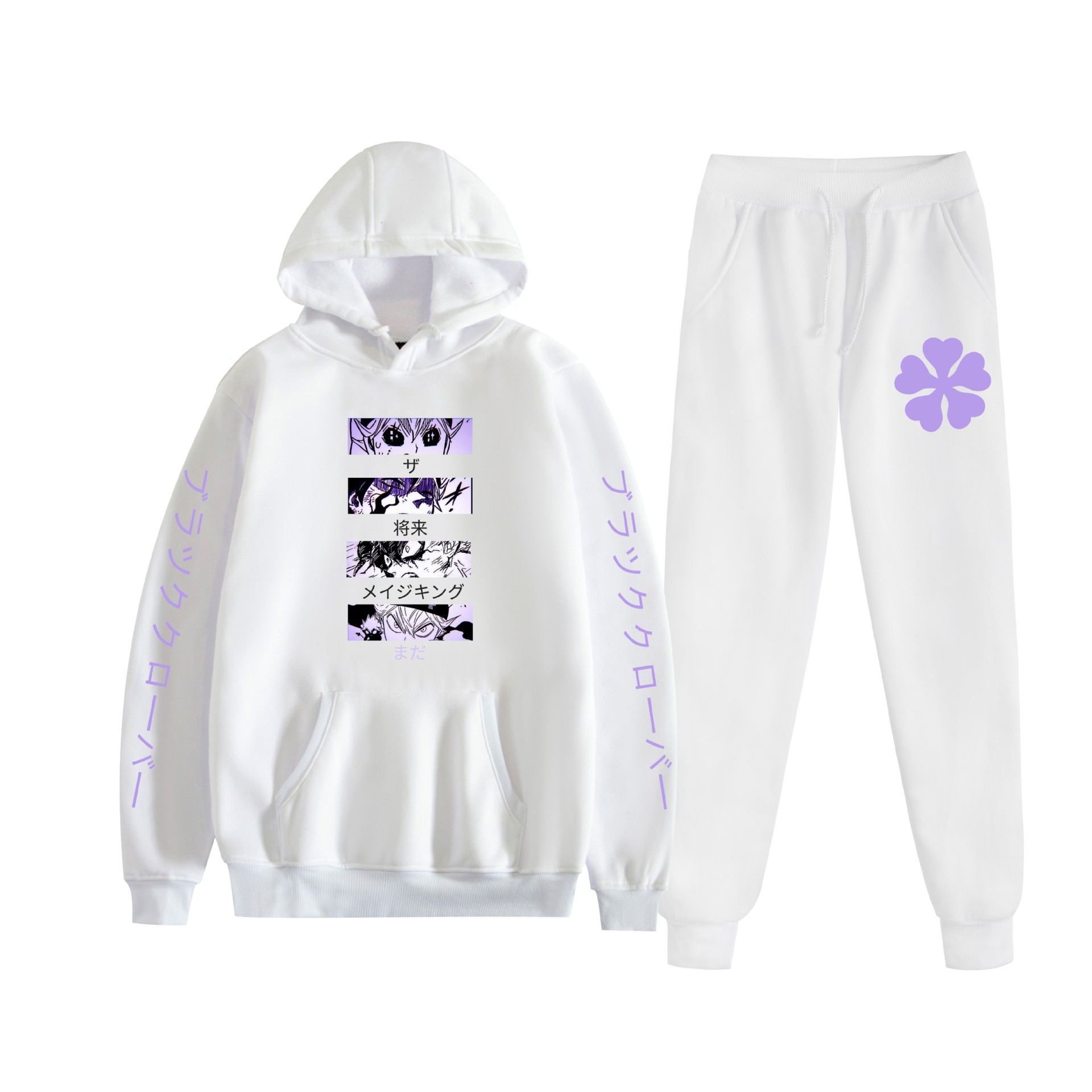 Comercio exterior nuevo estilo riman black trébol de cuatro hojas-Black Clover suéter con capucha corsés traje de dos piezas