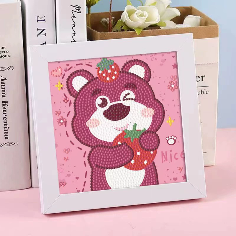Кристальная вышивка DIY (Kuromi & KT Cat) 17×17 см фоторамка, набор наклеек в стиле мультфильма с полным заполнением