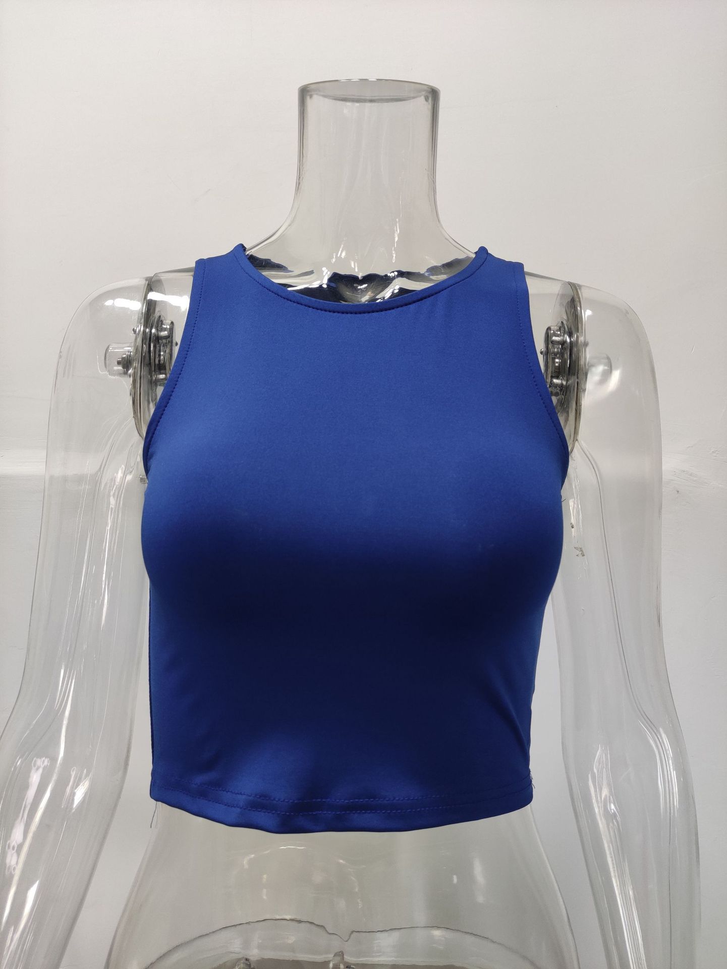 Women's Clothing Summer Solid Color Sleeveless Round Neck Tank Vest T-Shirt Women's New Wish Fashion Top_ecoleips.com
