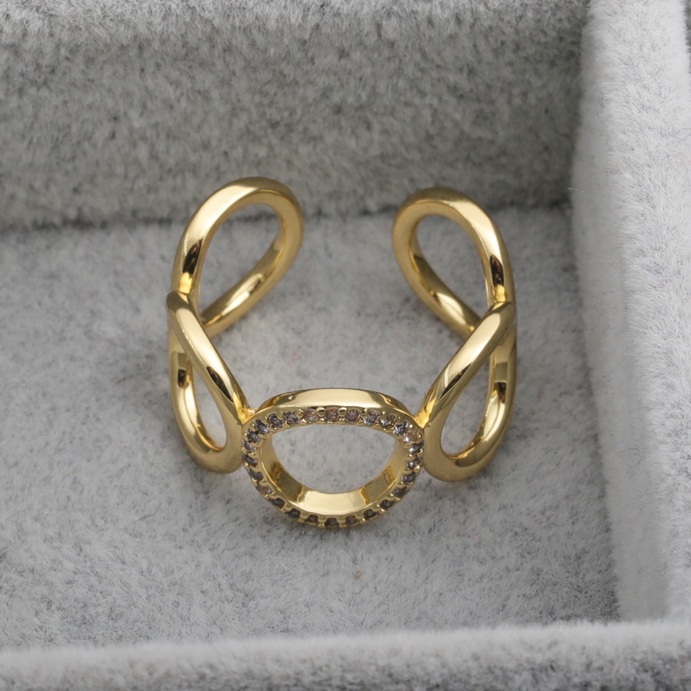 Fashion diamond chain wide openning ring