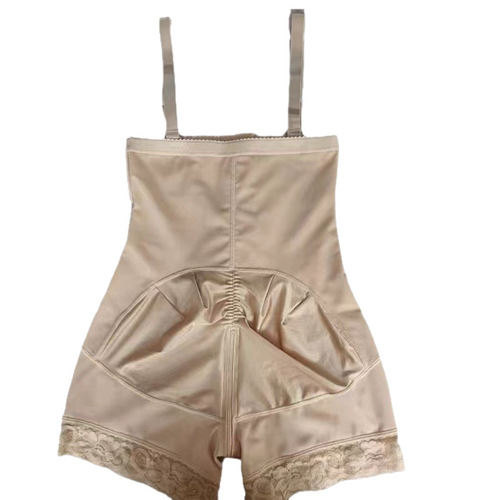 Three-row button high-waisted pants with zip fly, tummy-control and butt-lifting design, waist-slimming shapewear bodysuit—cross-border European and American-style bodysuit.