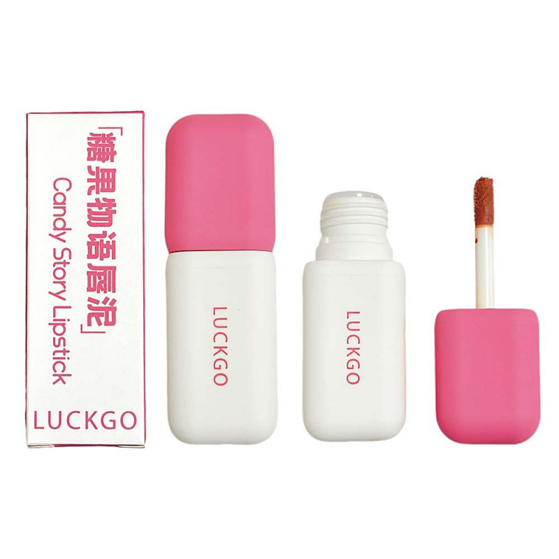 LUCKGO Candy Story Lippaste suave glutinoso terciopelo niebla mate diaria baja saturación maquillaje transfronterizo para estudiantes