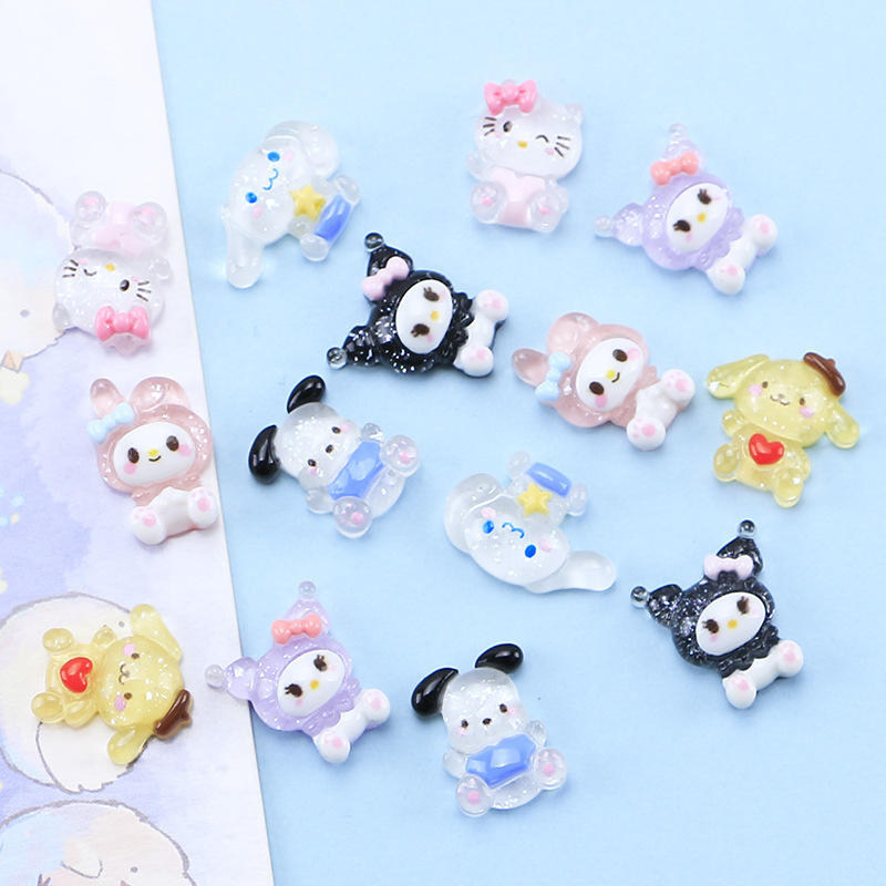 Ice through mini small animal diy cream glue homemade mobile phone shell material refrigerator sticker jewelry resin accessories wholesale