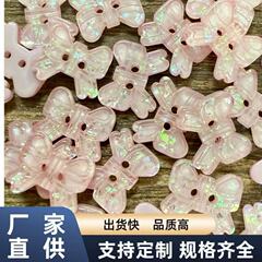粉色亮闪蝴蝶结可爱diy娃衣扣毛衣开衫装饰扣幼儿园手工粘画