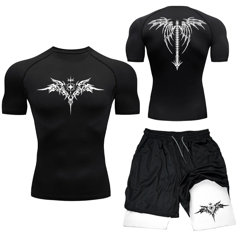 New Mma Boxing Compression Suit Sportswear Men's Quick-Drying Sports Shorts T-Shirt Running Workout Tight Sports Protection