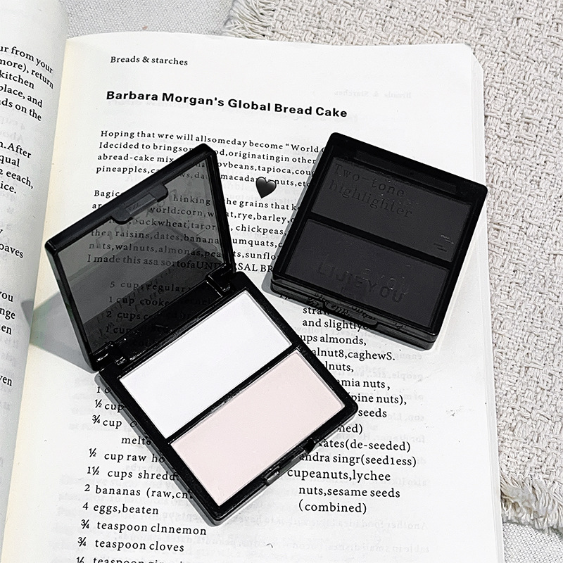 two-color matte three dimensional brightening highlighter for face…