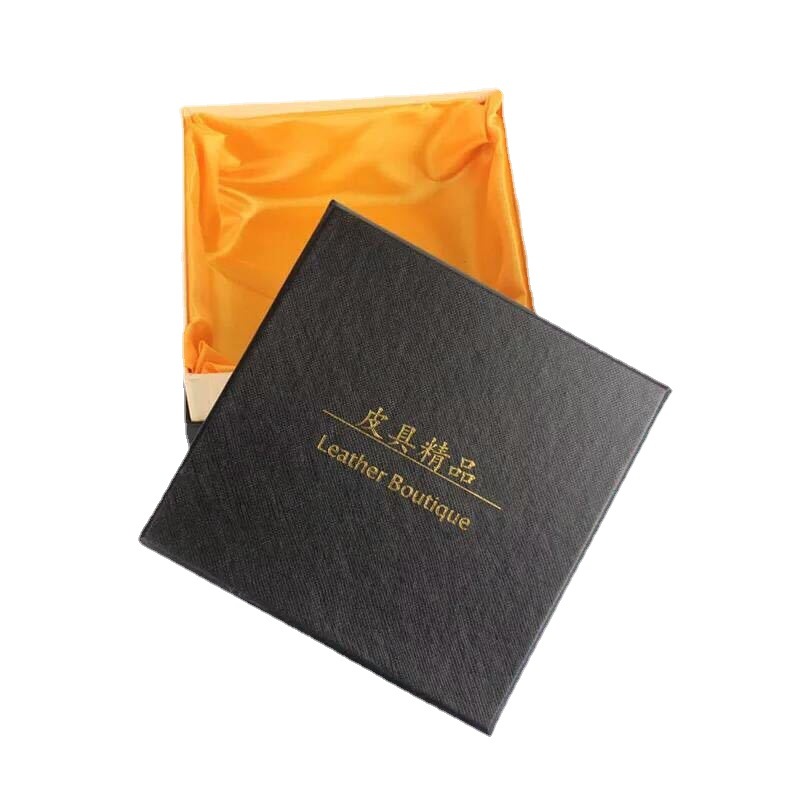 工艺品香水口红小纸盒皮带礼盒通用款黑色纸盒腰带盒子包装盒可定