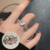 Bamboo retro fashionable ring, zirconium, Korean style, silver 925 sample, simple and elegant design, on index finger