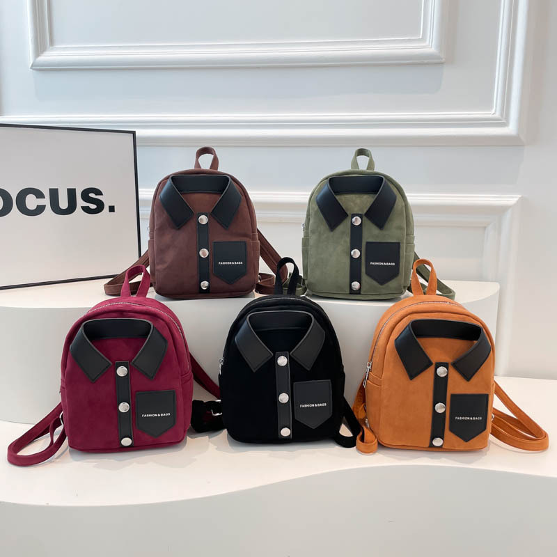 Diseño coreano nicho sensación de personalidad camisa mochila pequeña y ligera mochila de mujer casual de moda bolsas de mujer de comercio exterior