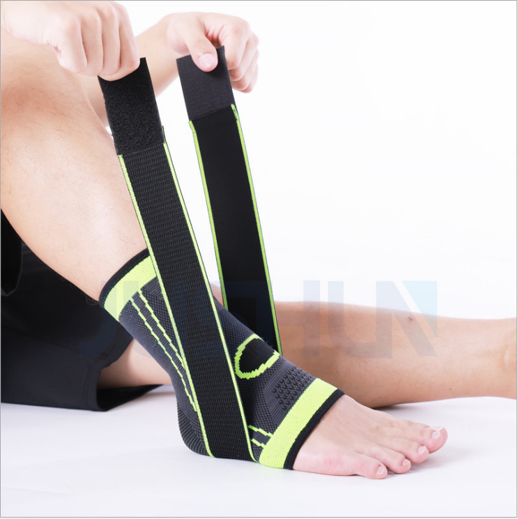 Tobillera y rodillera de compresión elástica de nailon transpirable para baloncesto ciclismo y prevención de esguinces