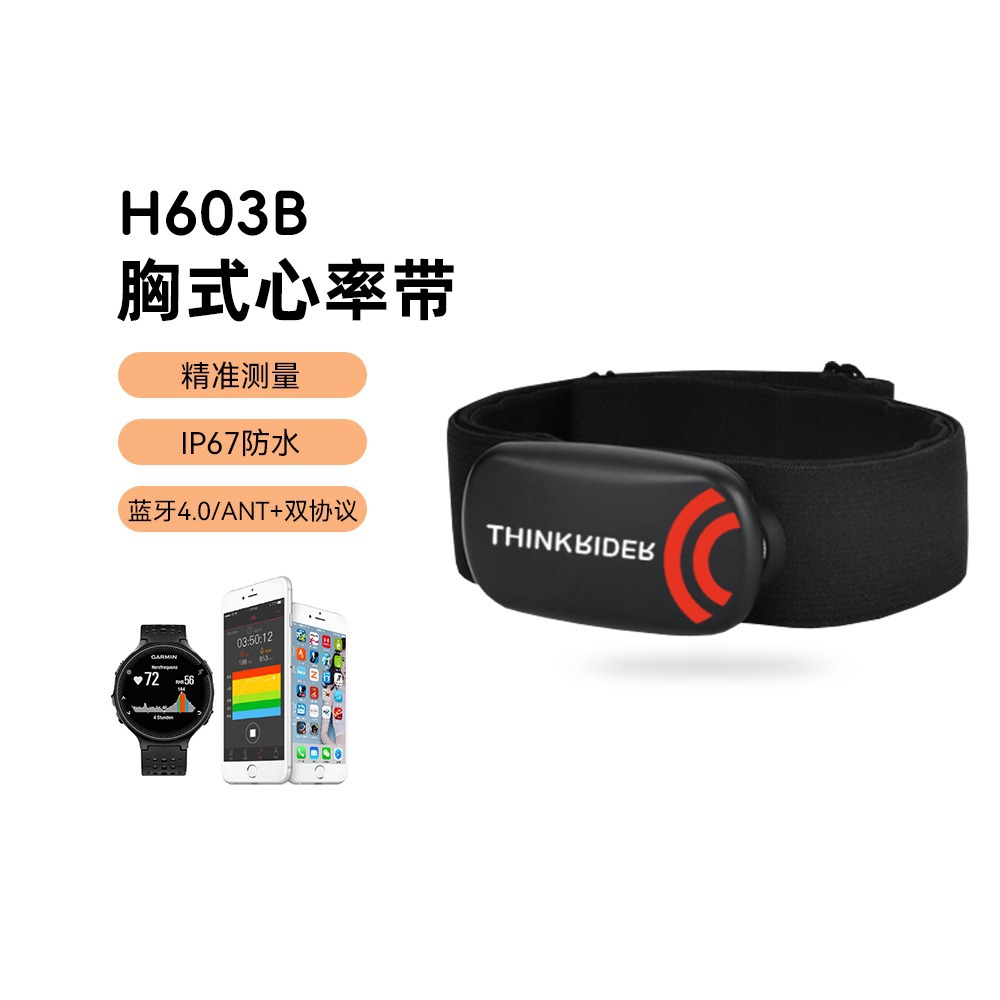 Thinkrider Smart Heart Rate Monitor for Sports, Running, Cycling, Fitness, Outdoor, Bluetooth Ant+ Anti-Slip Design