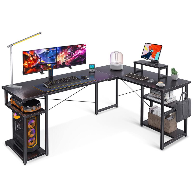 Cross-Border Supply of Multifunctional L-Shaped Computer Desk with Monitor Stand and Pc Gaming Desk Desk